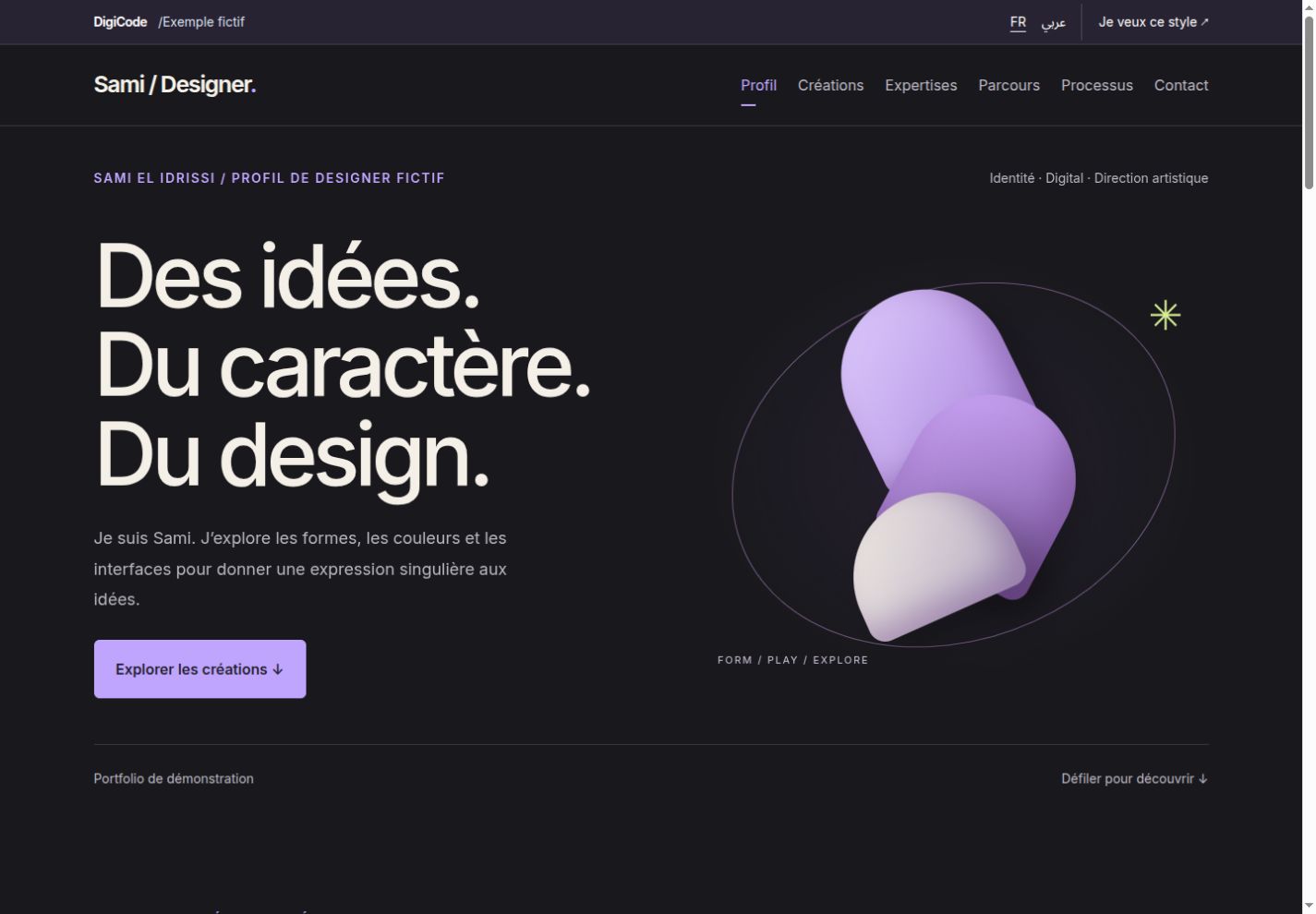 Portfolio créatif · Sami El Idrissi